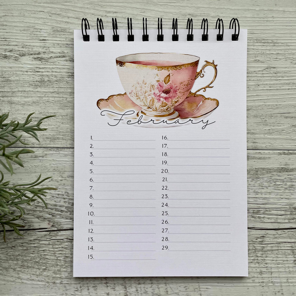 Vintage Teacups Perpetual Calendar - Birthday Record book – Scattered ...