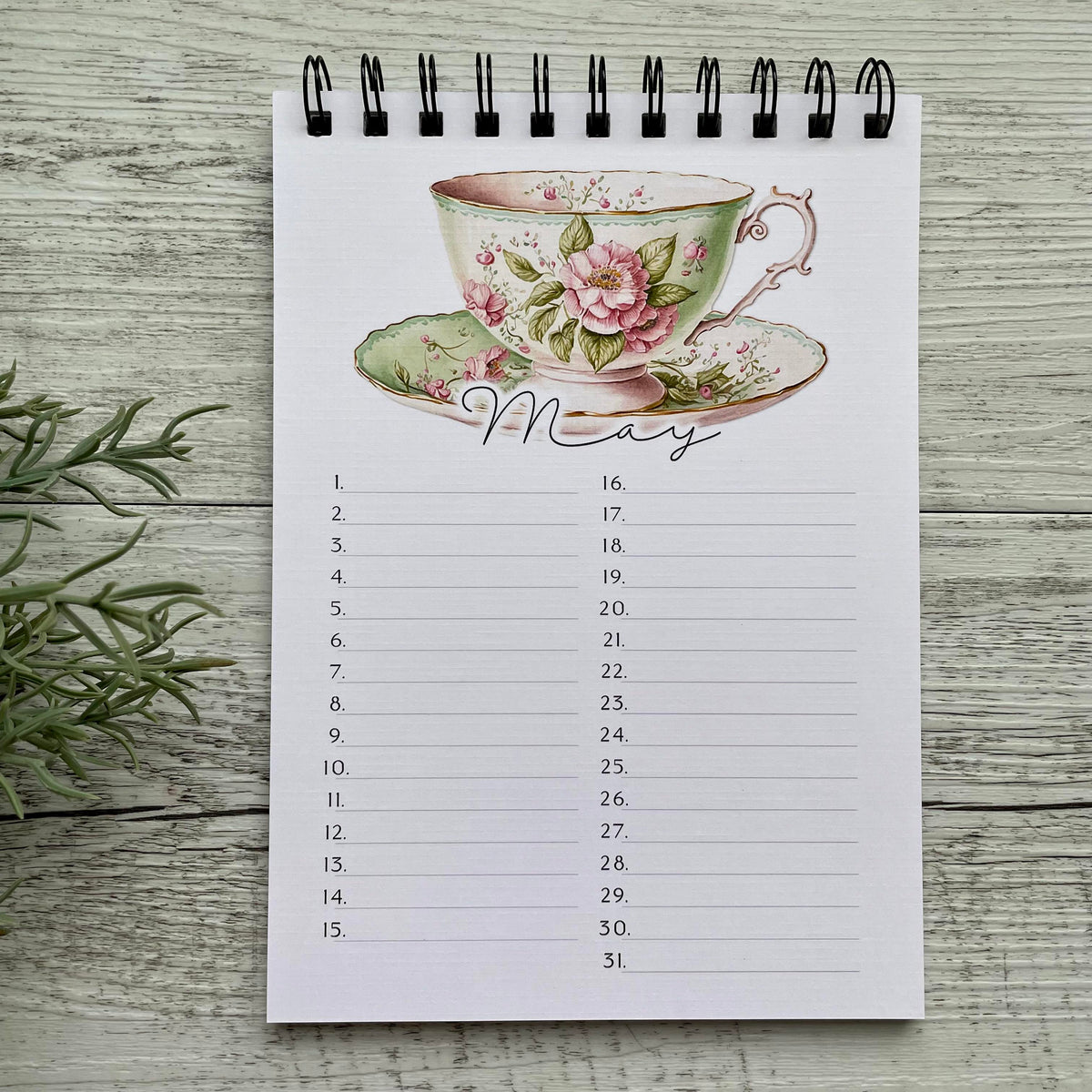Vintage Teacups Perpetual Calendar - Birthday Record book – Scattered ...