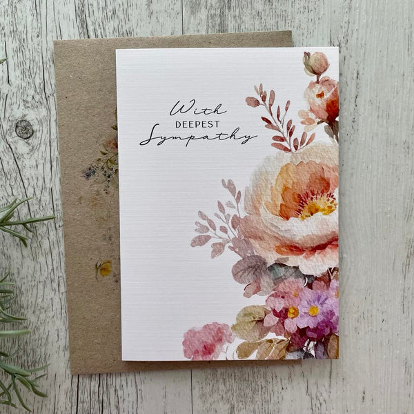 Spring Floral card - With Deepest Sympathy Card