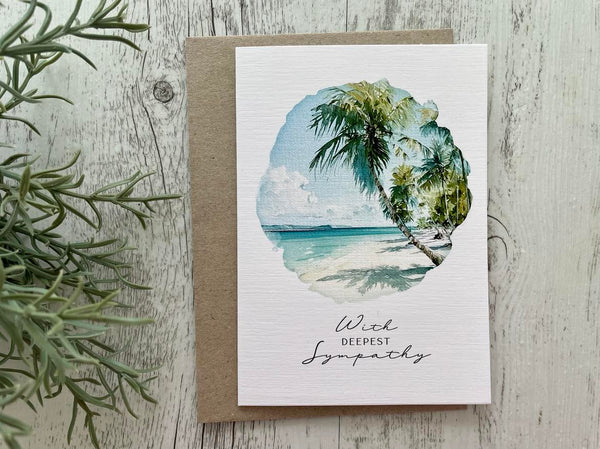 Tranquil Beach card - With Deepest Sympathy Card