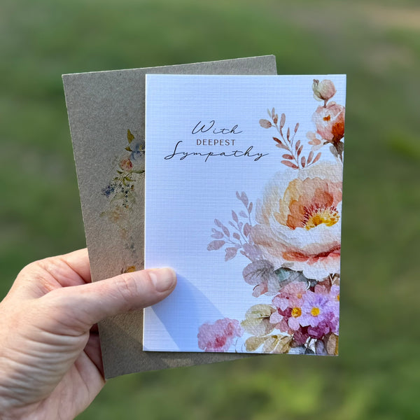Spring Floral card - With Deepest Sympathy Card
