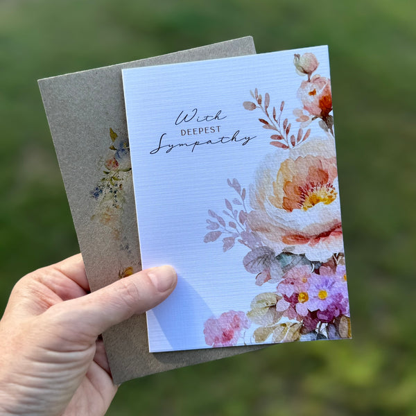 Spring Floral card - With Deepest Sympathy Card