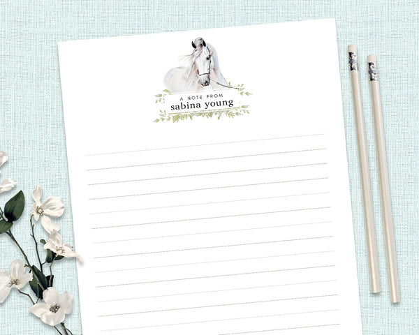 ANDALUSIAN HORSE Personalised Writing Paper Set of 20