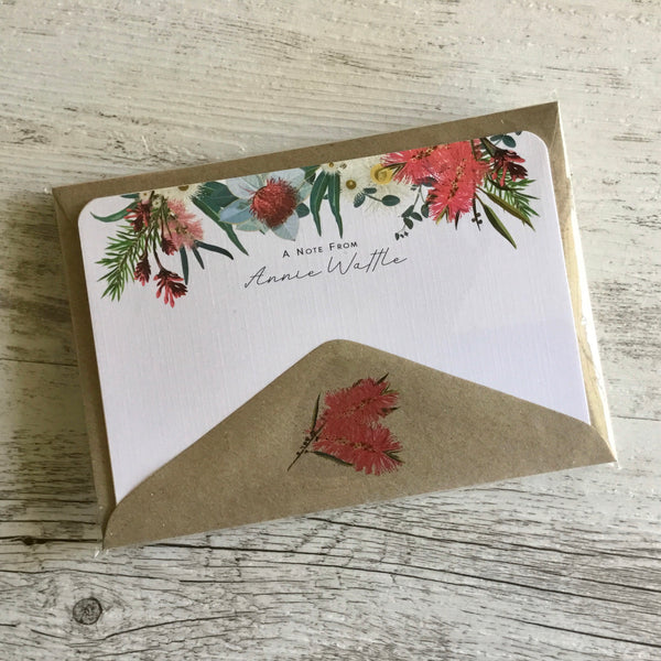 AUSTRALIAN NATIVE FLORA Personalised Flat Notecards Set Of 10