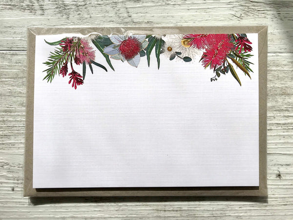AUSTRALIAN NATIVE FLORA Personalised Flat Notecards Set Of 10