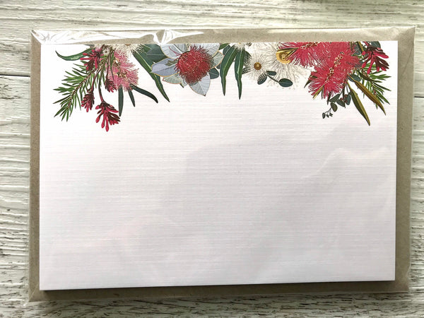 AUSTRALIAN NATIVE FLORA Personalised Flat Notecards Set Of 10