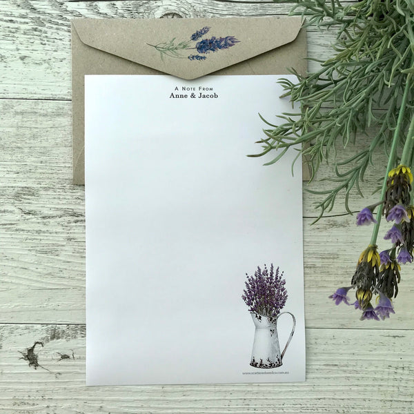 FRENCH LAVENDER Personalised Writing Paper Set Of 20