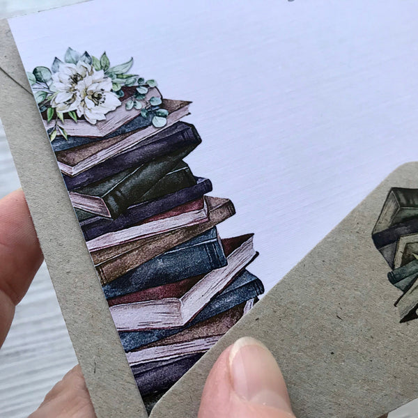 VINTAGE BOOKS Personalised Flat Notecards Set Of 10