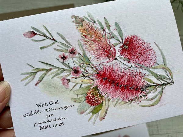 AUSTRALIAN BOTANICAL SCRIPTURE  cards set of 4