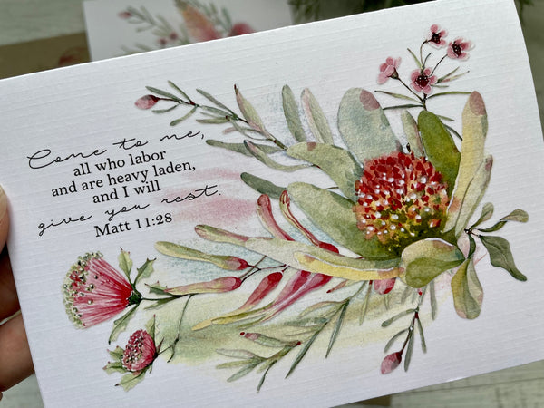 AUSTRALIAN BOTANICAL SCRIPTURE  cards set of 4
