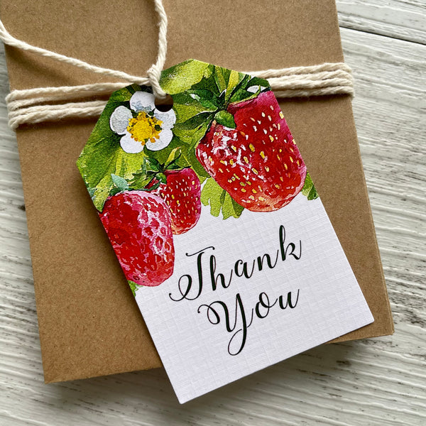 STRAWBERRY Thank You gift tags
