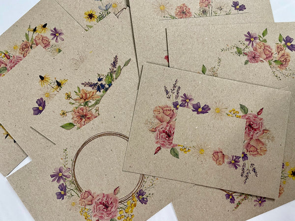 WILDFLOWER decorative envelopes set of 10 - Happy Mail - Penpal