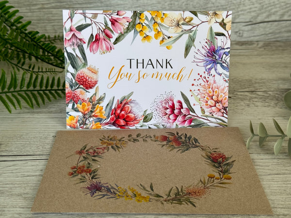 Australian Native Florals Thank You Card