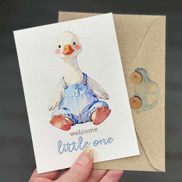 Welcome Baby boy - New Baby Card - Personalised option