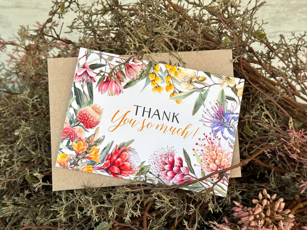 Australian Native Florals Thank You Card