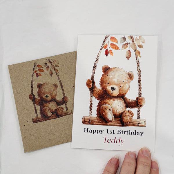 Teddy Bear children’s Personalised Birthday card