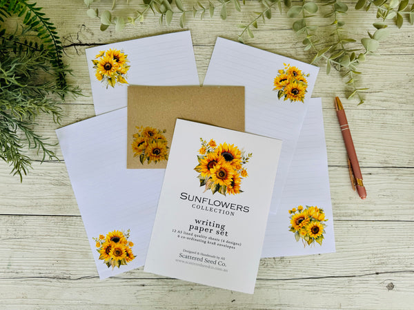 SUNFLOWERS Writing Paper Set (Non-Personalised)