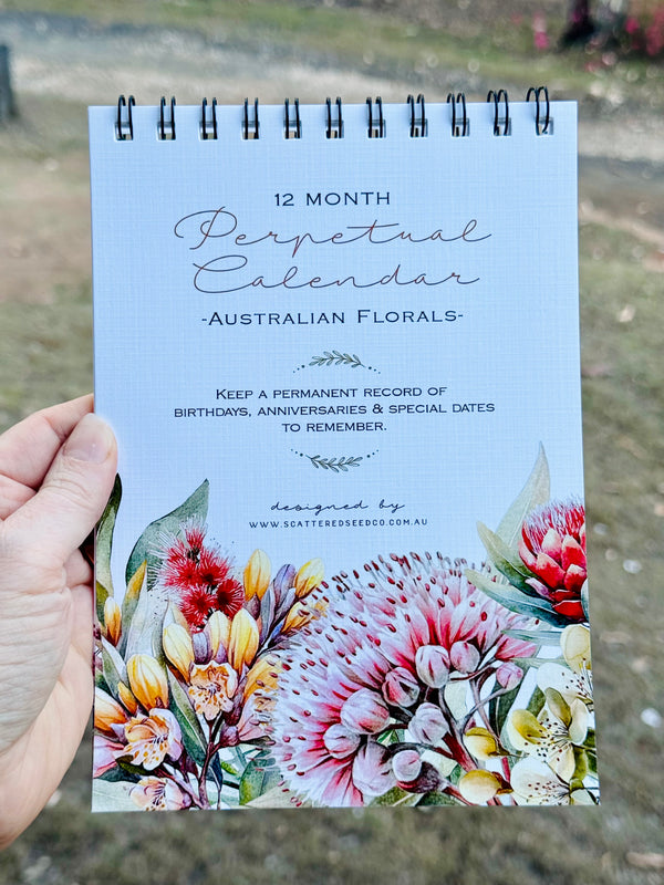 Australian Florals Perpetual Calendar - Birthday Record book