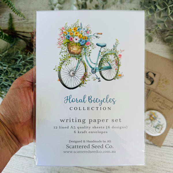 Teacher’s Appreciation Gift Floral Bicycles Stationery gift set