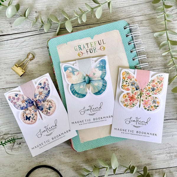 Pastel Butterfly Magnetic Bookmarks