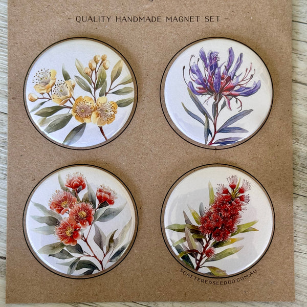 AUSTRALIAN Floral COLLECTION Large Magnets Set of 4 - Set C