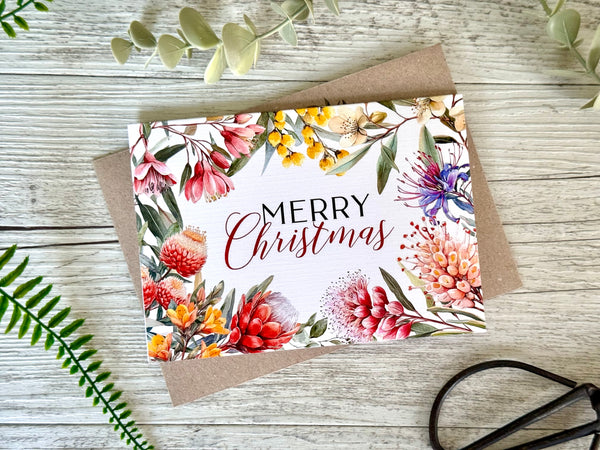 Australian Native Florals Christmas Card