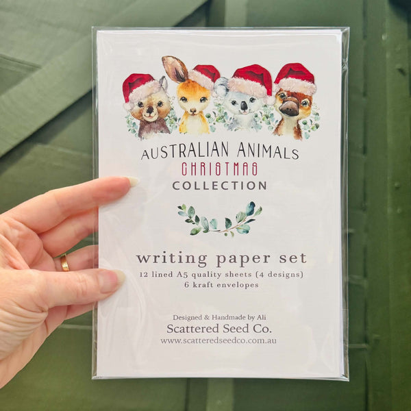 AUSTRALIAN ANIMALS Christmas Writing Paper Set (Non-Personalised)
