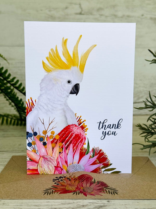 SULPHUR Crested Cockatoo Thank You Cards