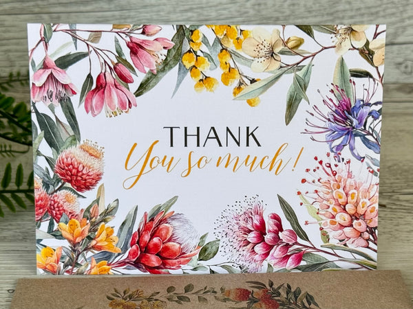 Australian Native Florals Thank You Card