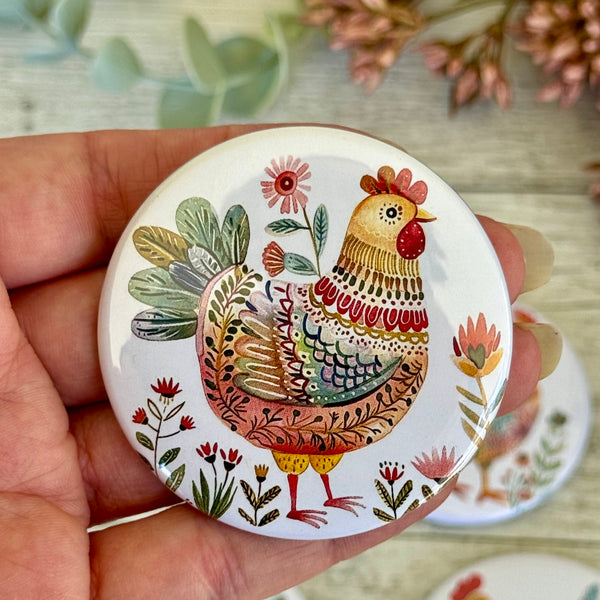 FOLK ART CHICKENS Large Magnets - 6 designs