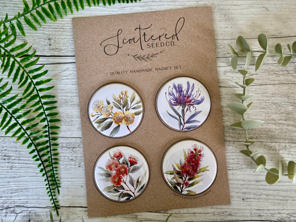 AUSTRALIAN Floral COLLECTION Large Magnets Set of 4 - Set C