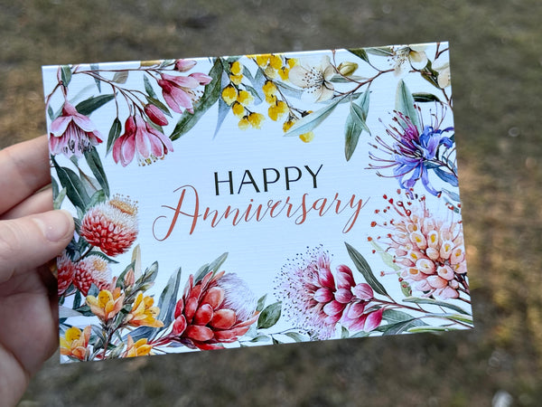 Australian Native Florals Anniversary Card