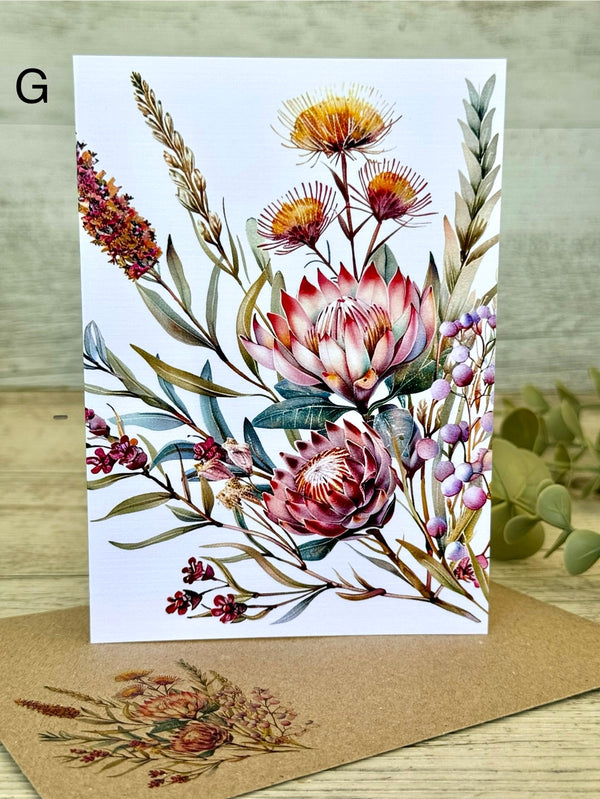 AUSTRALIAN FLORALS (set 2) Blank cards set of 5