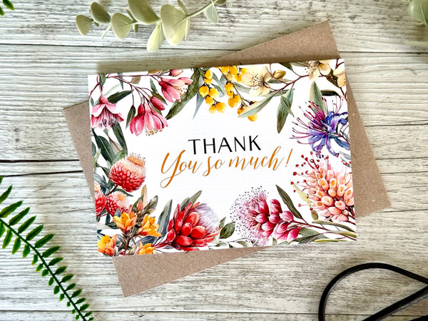 Australian Native Florals Thank You Card