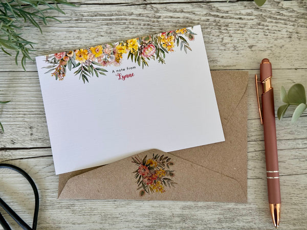 AUSTRALIAN FLORALS - Thank You - Flat Notecards Set Of 10