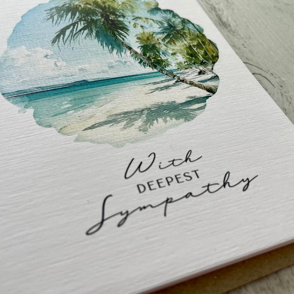 Tranquil Beach card - With Deepest Sympathy Card