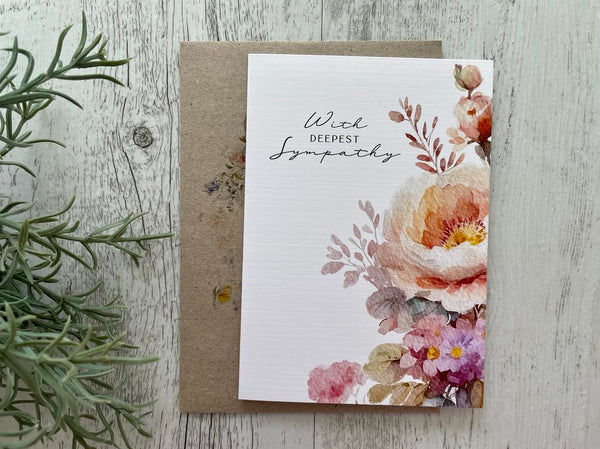 Spring Floral card - With Deepest Sympathy Card