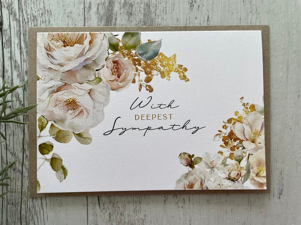 Roses card - With Deepest Sympathy Card