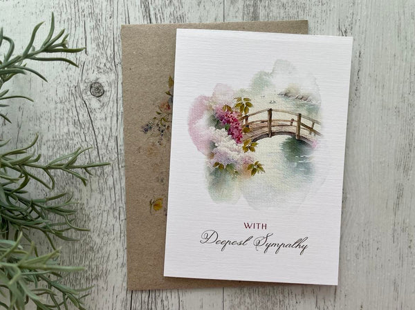 Bridge over Water card - With Deepest Sympathy Card