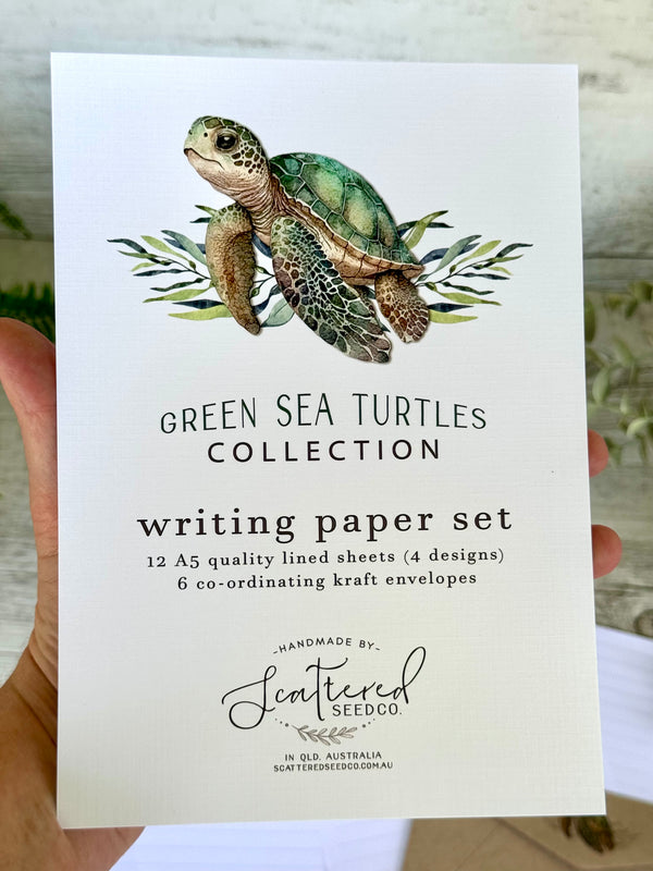 Green Sea Turtles Writing Paper Set (Non-Personalised)