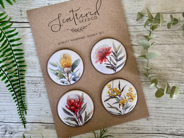 AUSTRALIAN Floral COLLECTION Large Magnets Set of 4 - Set B