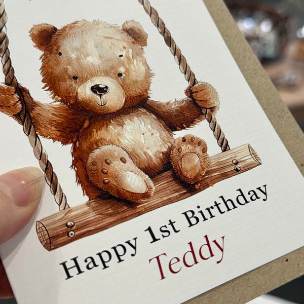Teddy Bear children’s Personalised Birthday card