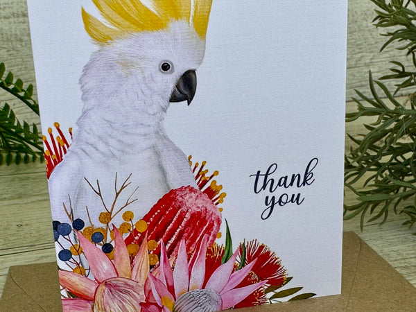 SULPHUR Crested Cockatoo Thank You Cards