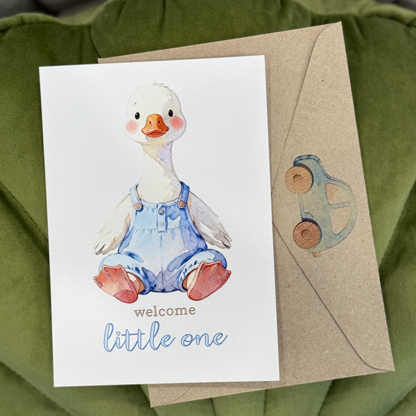 Welcome Baby boy - New Baby Card - Personalised option