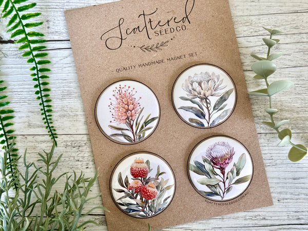 AUSTRALIAN Floral COLLECTION Large Magnets Set of 4 - Set A