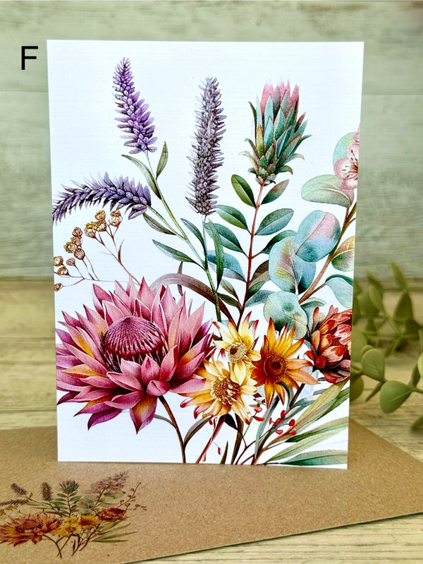 AUSTRALIAN FLORALS (set 2) Blank cards set of 5