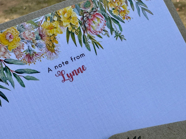 AUSTRALIAN FLORALS - Thank You - Flat Notecards Set Of 10