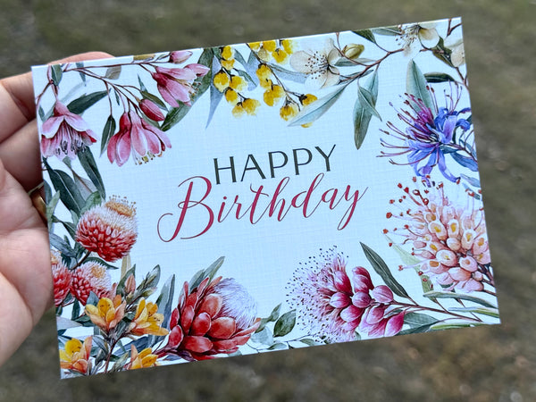 Australian Native Florals Birthday Card