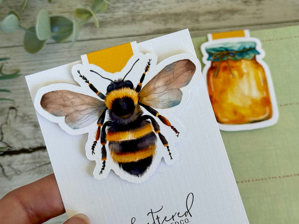 Sunflower and Bee & Honey MAGNETIC BOOKMARKS