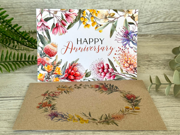 Australian Native Florals Anniversary Card